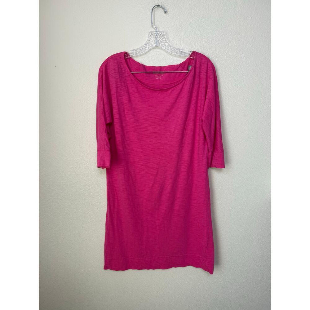 Lilly Pulitzer Casie Slub 100% Pima Cotton Pink Dress Size Medium - Picture 2 of 5